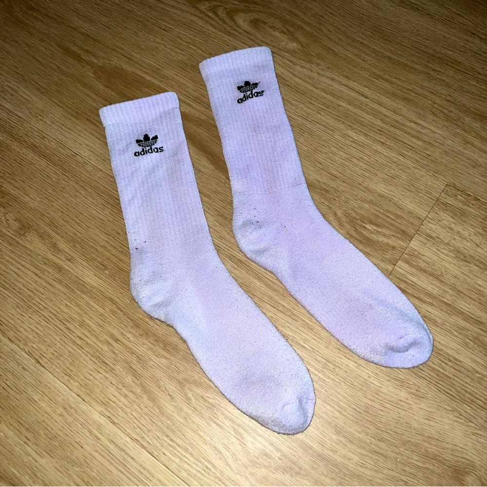 Adidas Lavender Trefoil Crew Socks